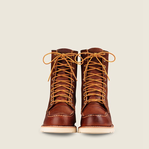 Red Wing Heritage Bot Erkek - Classic Moc - 8-Inchr Rough & Tough Deri - Kahverengi - 24GYWHAFP